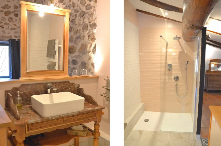 Salle d'eau moderne dans maison d'hôtes proche Anduze